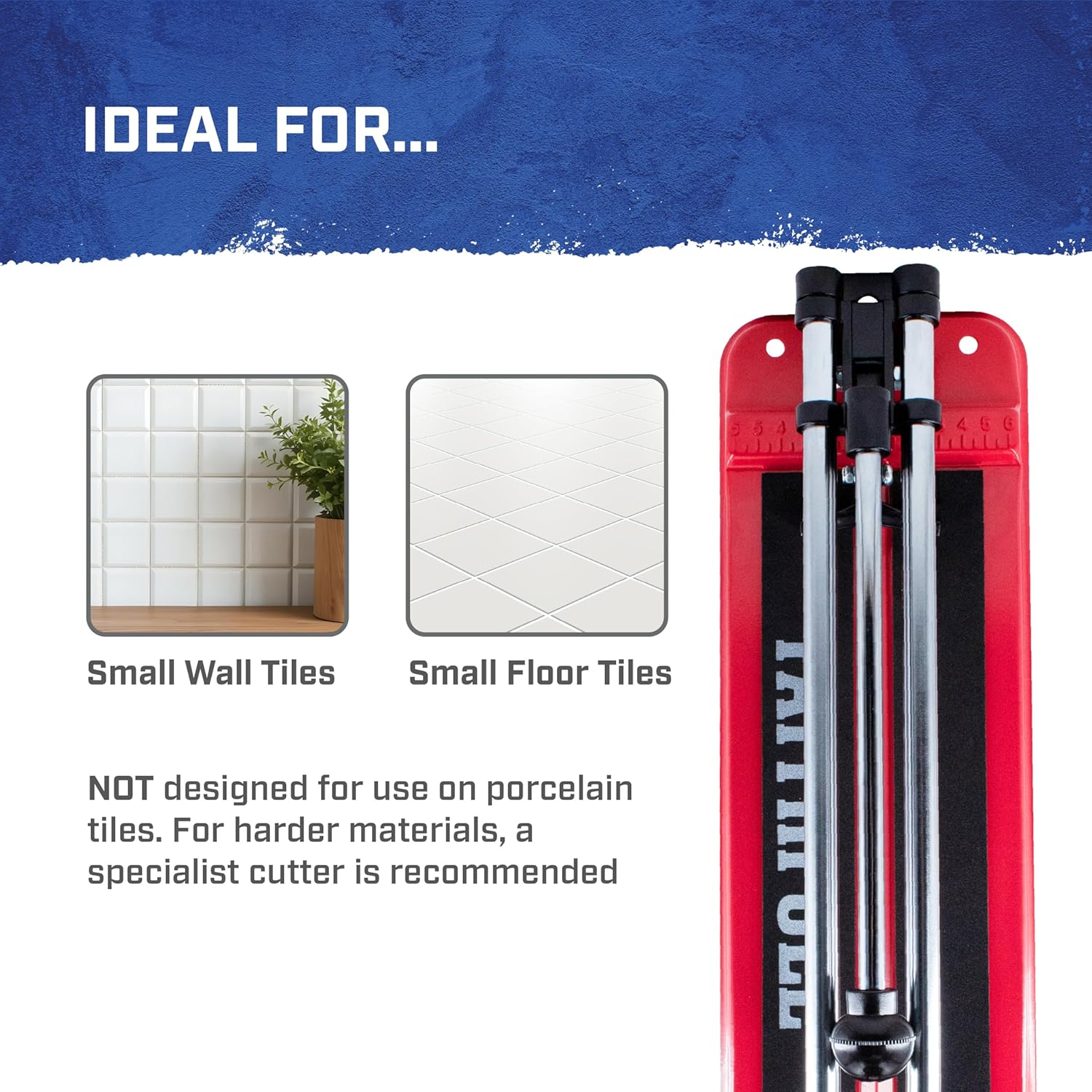 Faithfull FAITLC300 Wall and Floor Tile Cutter 300Mm (12In) Square, 210Mm Diagonal, 10Mm Thick Cutting Capacity