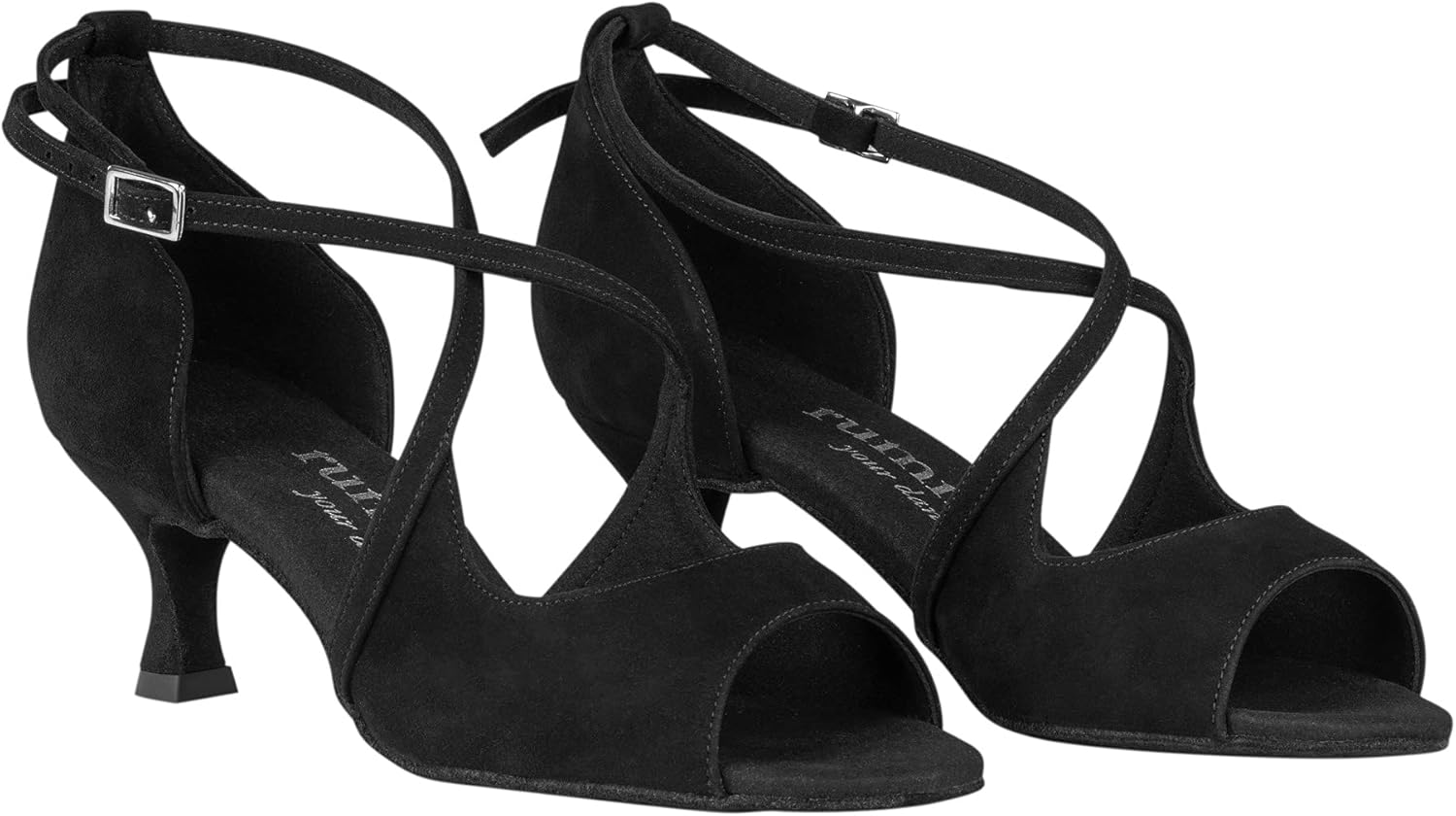 Rummos Women'S Dance Shoes R545 - Nubuck Black - Medium (Normal) - 5 Cm Flare Heel - Made in Portugal image number 4
