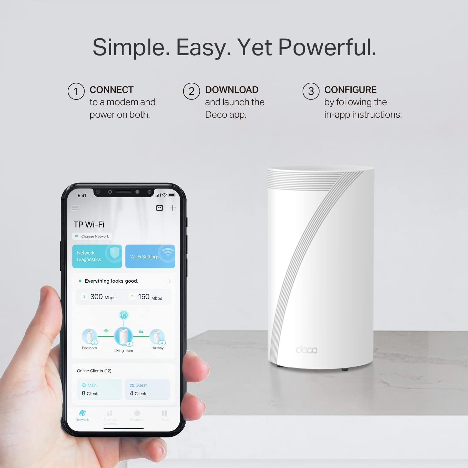 Tp-Link Tri-Band Wifi 7 BE22000 Whole Home Mesh System (Deco BE85) - 2-Stream 22 Gbps, 2X 10G + 2X 2.5G Ports Wired Backhaul, 8X High-Gain Antennas, VPN, Ai-Roaming, 4X4 MU-MIMO, Homeshield(1-Pack) image number 5