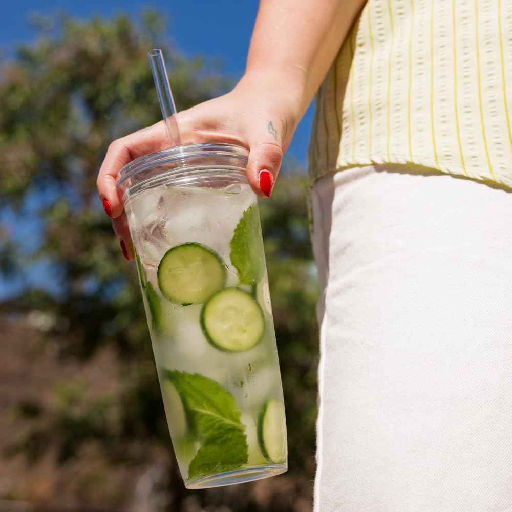 Keepcup Cold Cup - Clear Plastic, Reusable Ice Coffee Cup with Lid and Straw - Extra Large 20Oz (590Ml) image number 1