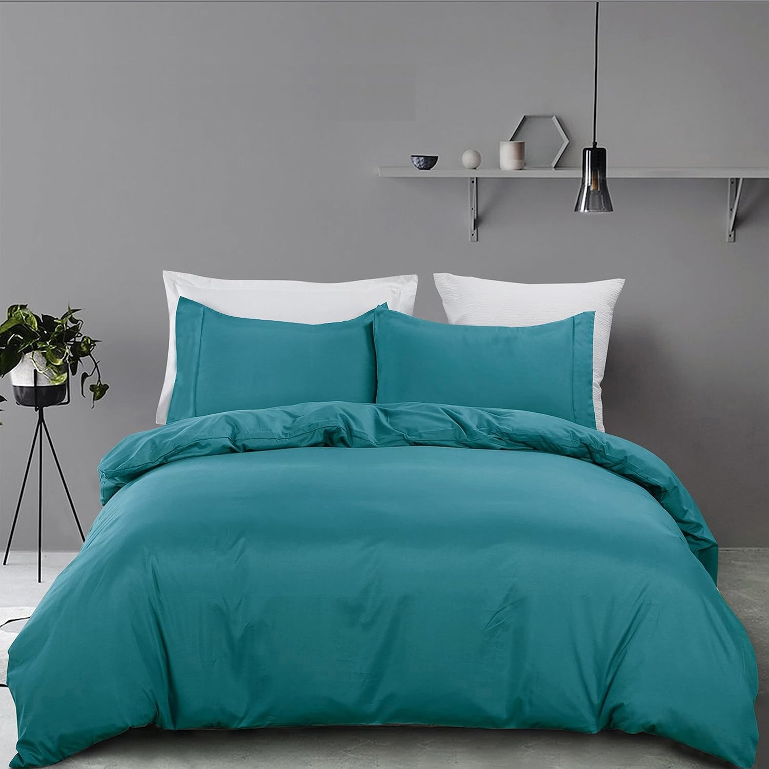 Forzzz 2000 TC Premium 3 Pieces Soft Quilt/Duvet Pillowcase Cover Set AU Double Queen Size Doona Cover Ultra Soft Quilt Cover Set Bed(Queen,Purple)