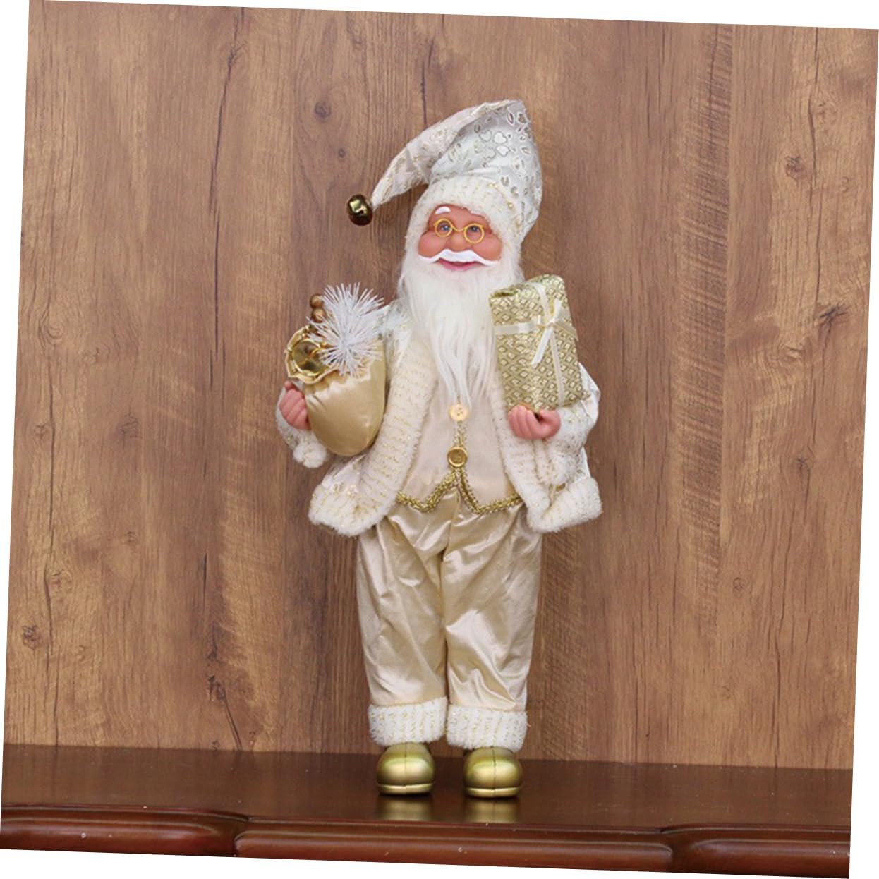 Standing Santa Claus Doll for Xmas Tabletop Xmas Ornament for Christmas House Decorations and Show Window Display