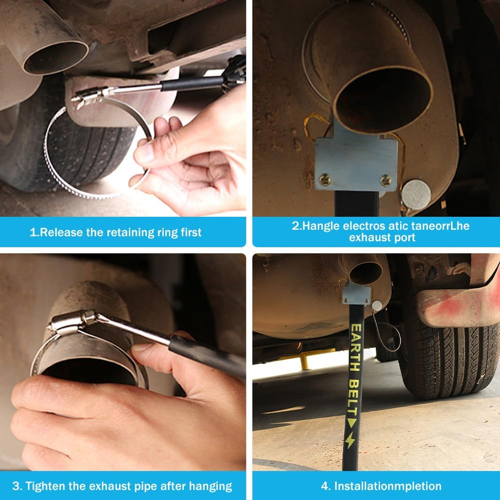 Car anti Static Strip Earth Belt Ground Wire Strap W Adjustable Ring for Car Vehicle Truck SUV RV Safe Driving, Vehicle Automobile Static Electricity with Single Copper Wire (Color:33-41Cm) image number 5