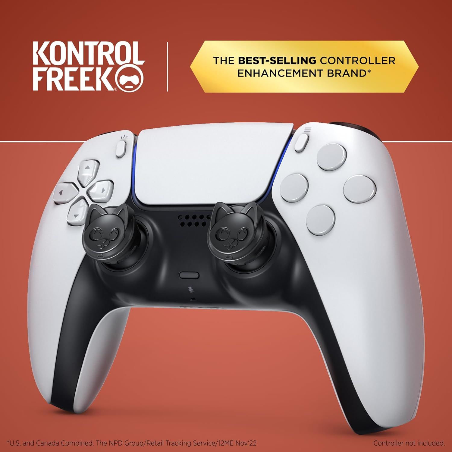 Kontrolfreek Caseoh Performance Thumbsticks &ndash; Kitty! Edition | Playstation 5 (PS5), Playstation 4 (PS4) Controller | Black image number 5