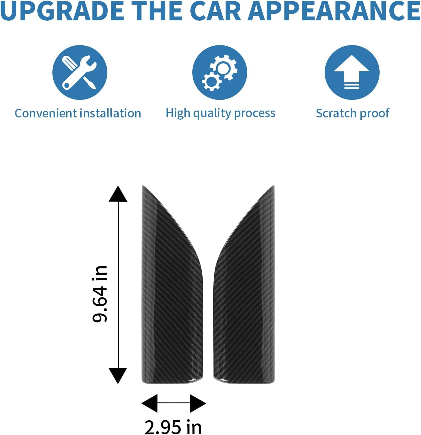 PDKLIN for Silverado Rear Door Panel Trim Cover for Chevy Silverado/Gmc Sierra 2019-2022(Double Cab) Carbon Fiber Interior Accessories 2Pcs image number 1