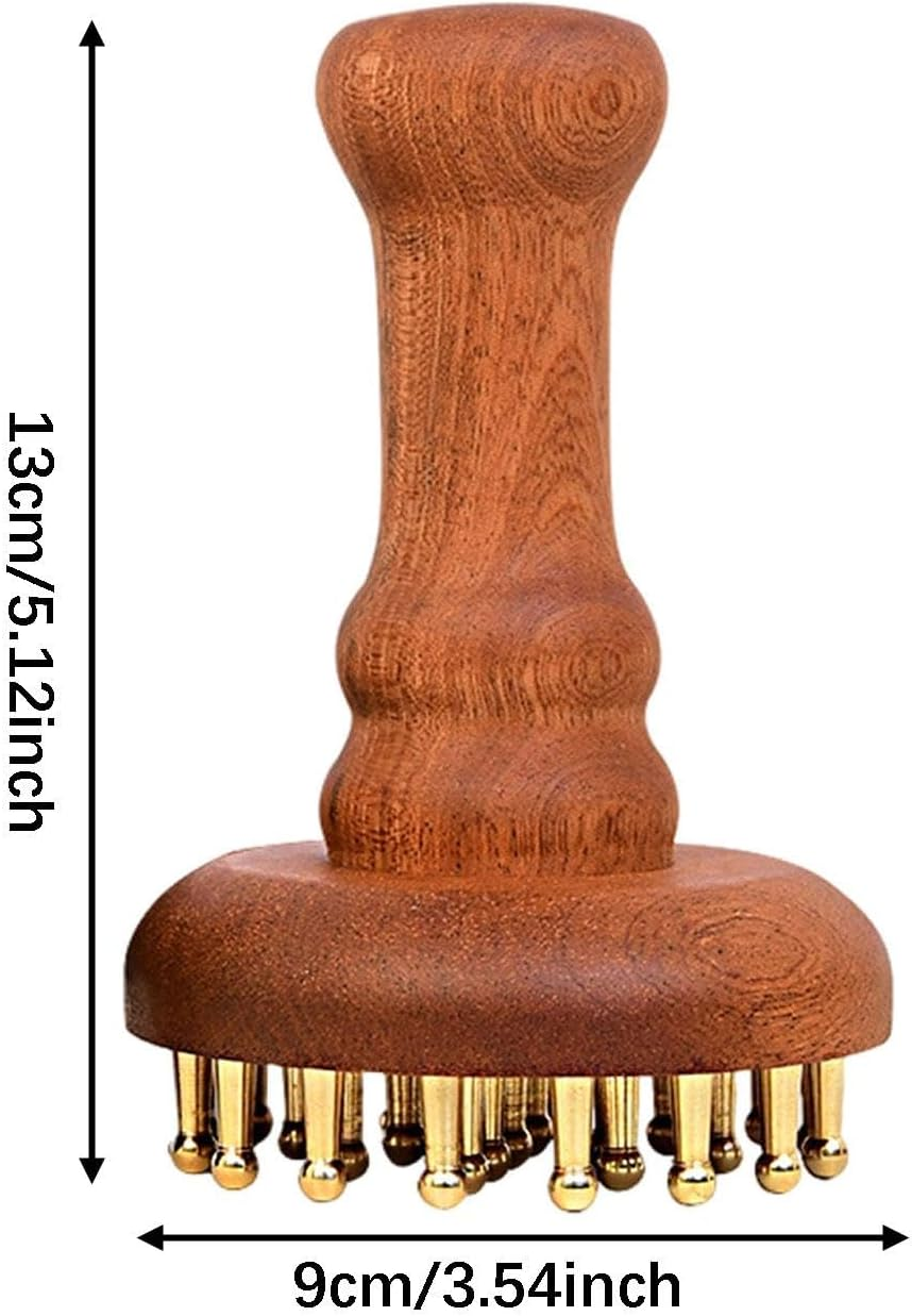 Hzskjyt Wooden Massage Body Brush 29 Brass Tooth Deep Tissue Women Men Gift Portable image number 1