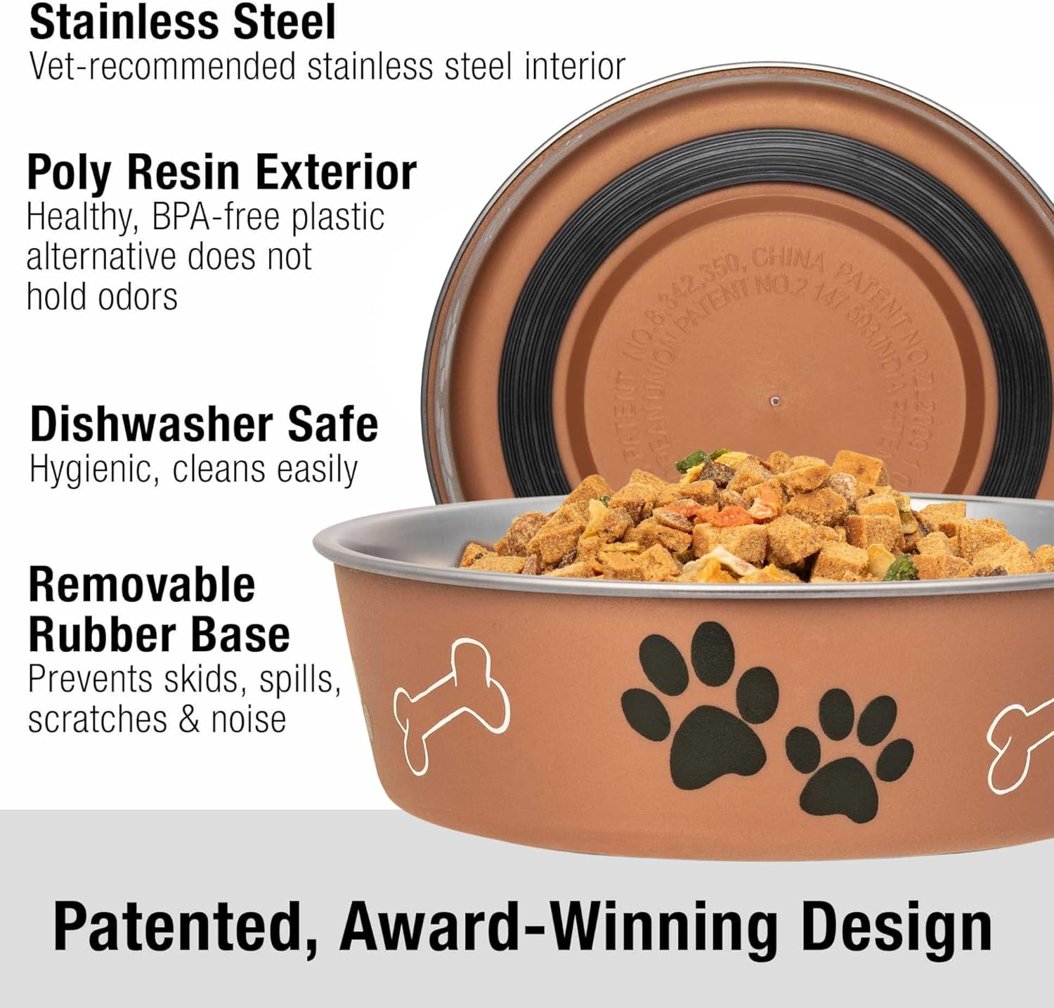 Loving Pets Bella Bowl Metallic Bella Bowls-Copper-Dog Bowl, Copper, X-Large image number 3