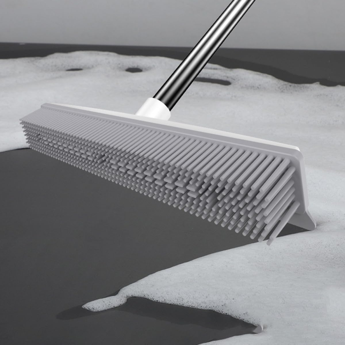 VICASKY Dual-Use Pet Hair Remover Brush Rubber Bristles, Long Handle Carpet and Wooden Floor Cleaner for Household Cleaning and Fur Removal image number 4