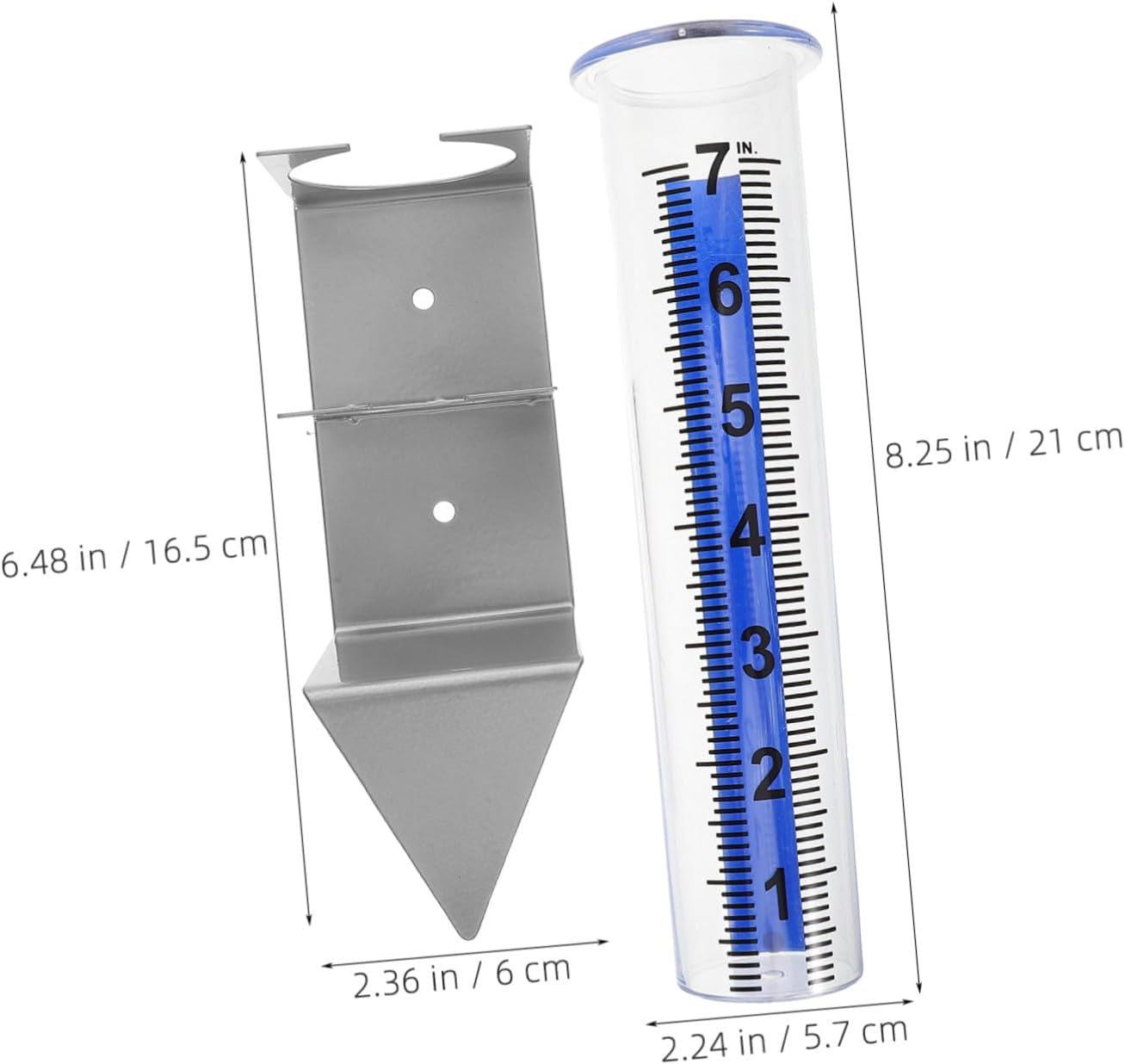 Gadpiparty Large Capacity Outdoor Rain Gauge with Mounting Bracket Plastic Decorative Rain for Garden Patio Accurate Rainfall Measurement Tool for Deck Railing and Outdoor Weather Monitoring image number 2