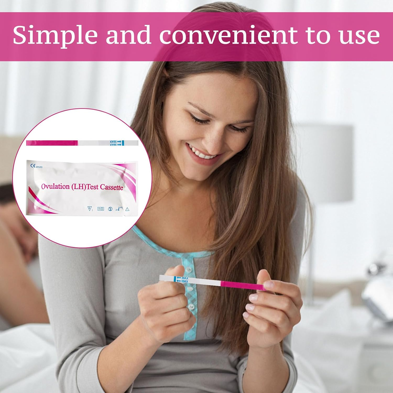 Ovulation Test, 50 Pcs Ovulation Test Strips Kit, Ovulation Tests for Women Home Testing, Accurately and High Sensitivity Result Ovulation Test Kit, Easy at Home Ovulation Strips Tracker Predictor image number 4