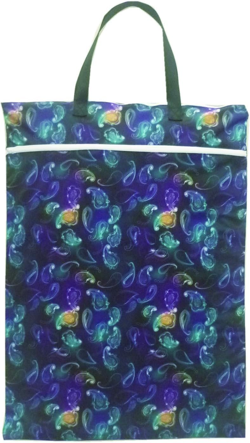 Large Hanging Wet/Dry Cloth Diaper Pail Bag for Reusable Diapers or Laundry, Sea