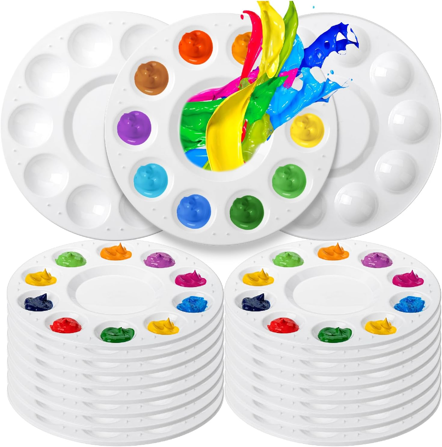 Mr. Pen- Paint Tray Palettes, 16 Pack, Paint Pallet, Paint Tray, Paint Palette Tray, Paint Supplies, Palette, Paint Holder, Painting Palette, Paint Trays for Kids, Plastic Palette image number 2