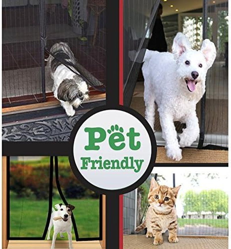 Thefitlife Magnetic Fly Screen for Door - Heavy Duty Mesh Curtain with Full Frame Hook and Loop and Powerful Magnets That Snap Shut Automatically｡ｭ (38"X97" Fits Door Size up to 36"X96" Max) image number 3