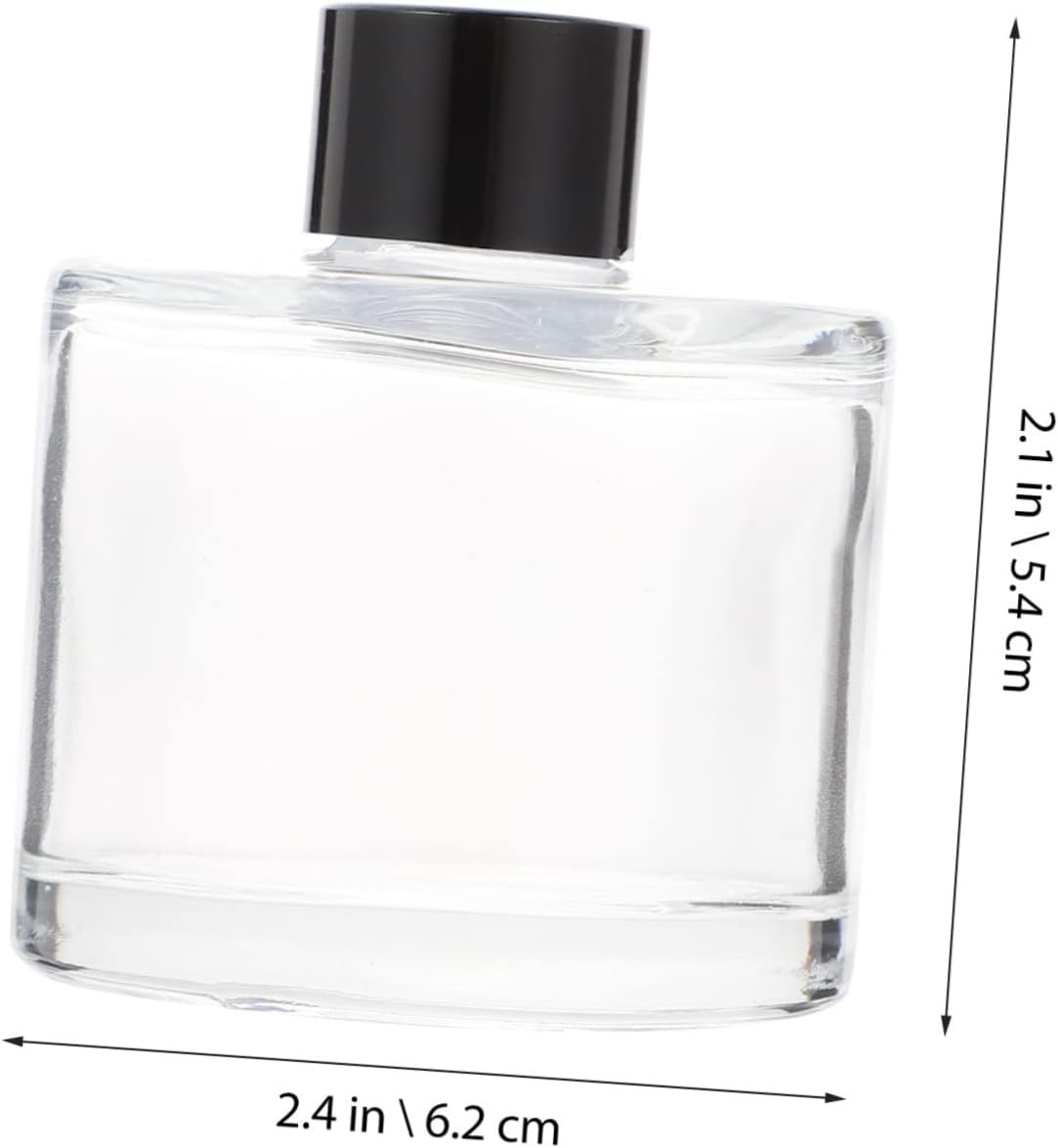 STOBAZA Fragrance Diffuser Bottles 50Ml Glass Aromatherapy Bottles Square Refillable Essential Oil with 16Cm Black Reed Sticks Set for Home Scenting and Relaxation image number 5