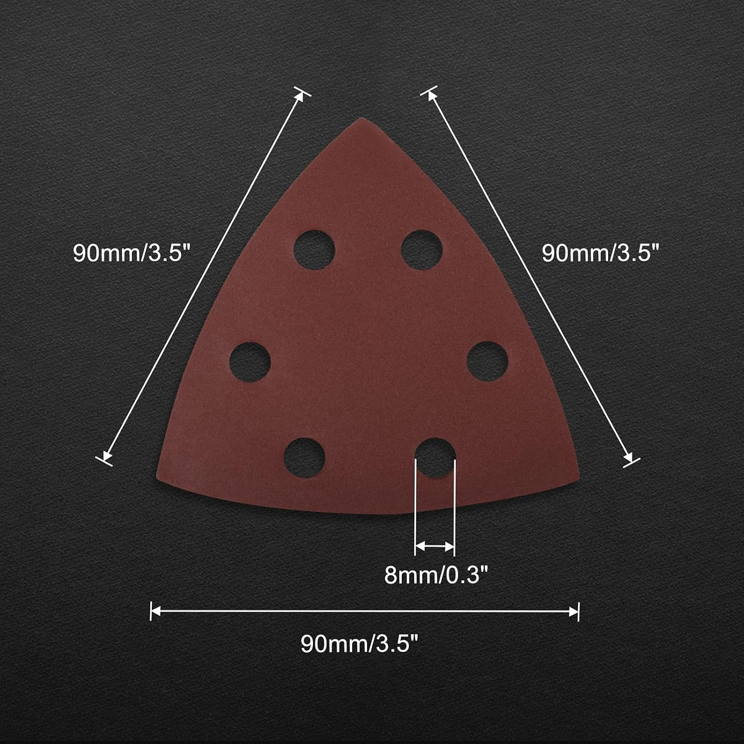 50 Pcs Triangle Sanding Pads 1000 Grit 3-1/2 Inches Hook and Loop Triangle Sandpaper 6 Holes Oscillating Multitool Sanding Pads Detail Sander Sandpaper for Wood Metal Stone Polishing image number 1