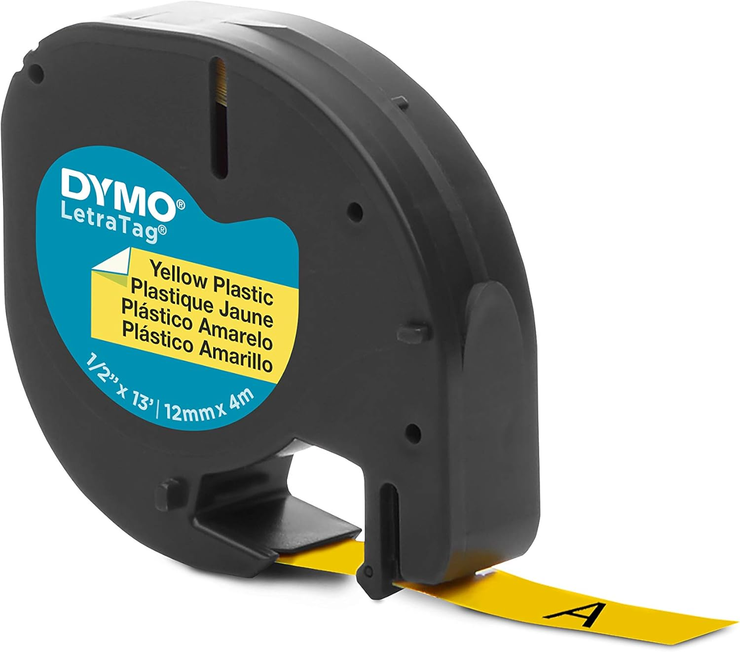 DYMO Letratag Labeler Plastic Tape 12Mm X 4M Yellow