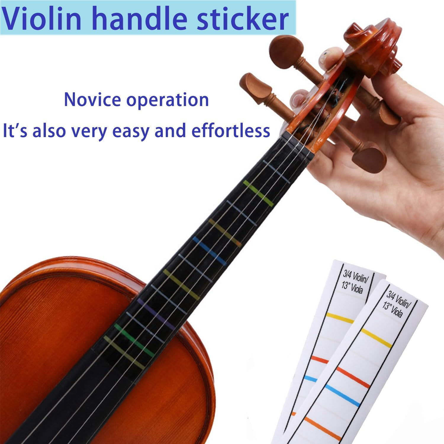 2 Sheets Transparent 3/4 Violin Finger Guide Finger Guide Position Decal Label Markers Accessory for Violin Practice Beginners (3/4)