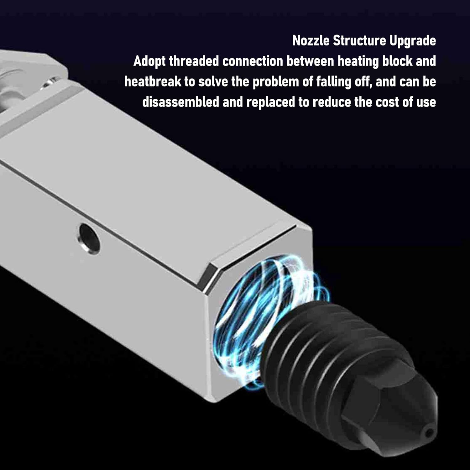 Upgrade Hotend Kit for Lab 3D Printer, 0.2MM Removable Hardened Steel Nozzle Extruder Hot End with Cooling Fan, Heating Block and Nozzle for Lab 3D Printer