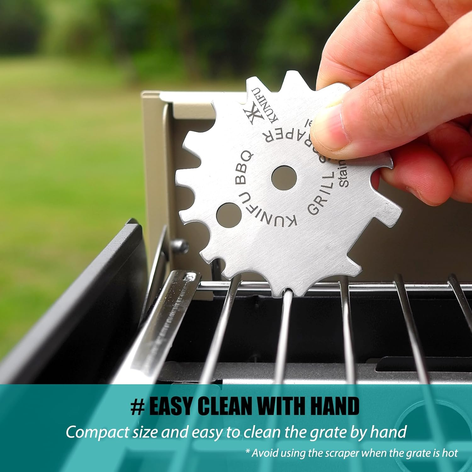 KUNIFU BBQ Grill Scraper, Stocking Stuffers, Bristle-Free for Griddle, Kitchen Gadgets Cleaner, Camping Accessories, Ideal Gifts for Christmas, for Men, Dad, Husband, Boyfriend, Fathers Day image number 5