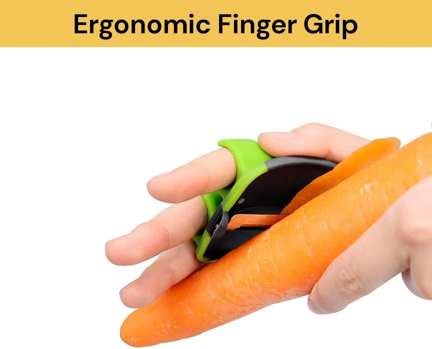 EZONEDEAL Fruit Peeler Ultra Sharp Double Finger Peeler Cutter Fruit and Vegetable Peeler Slicer Cucumber Potato Peeler Tomato Kitchen Tools Creative Gadgets - Palm Peeler (Orange (2PCS)) image number 2