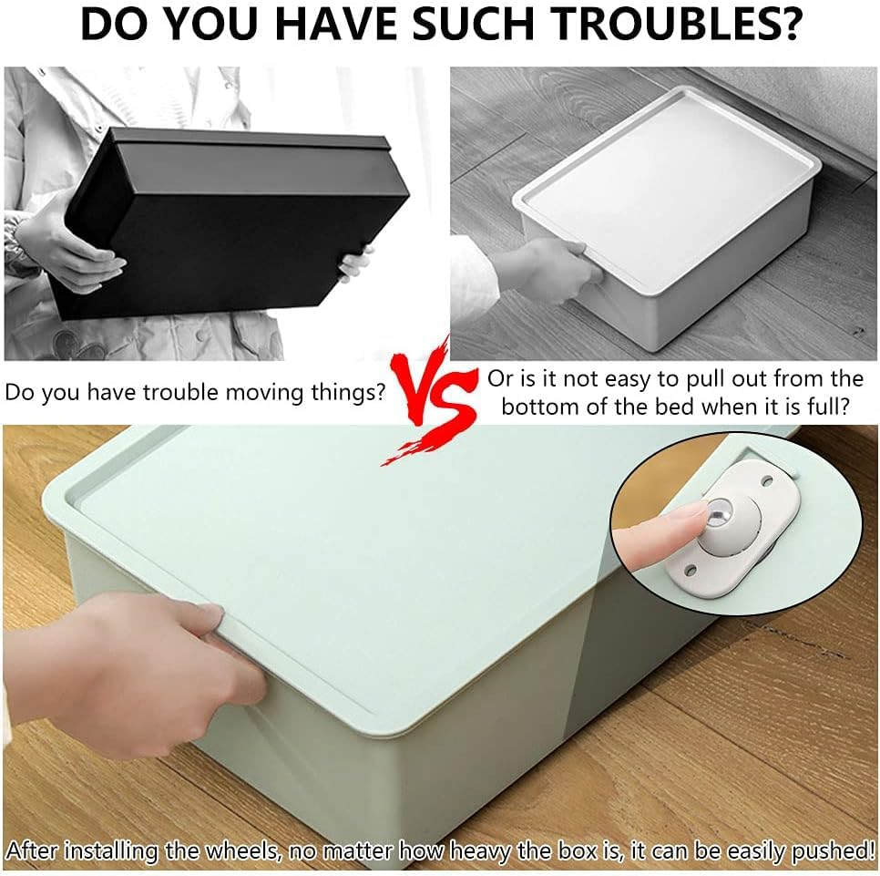 20Pcs Mini Swivel Casters Wheels White Self Adhesive Caster Wheels Mini Swivel Wheels Stainless Steel Paste Universal Wheel 360 Degree Rotation Sticky Pulley for Bins Bottom Storage Box Furniture Trash Can image number 3