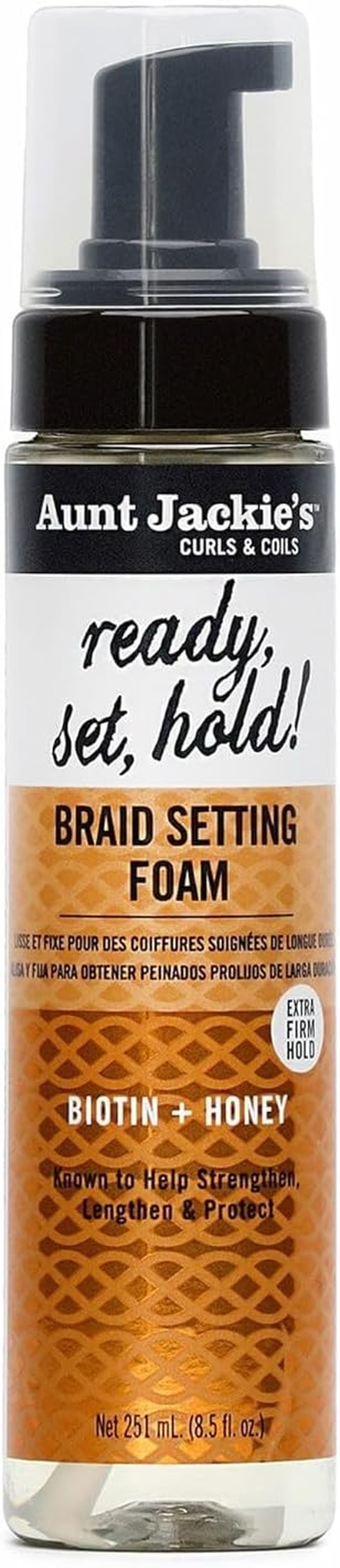 Aunt Jackie'S Ready Set Hold Braid Setting Foam with Biotin and Honey, 213 Ml image number 2
