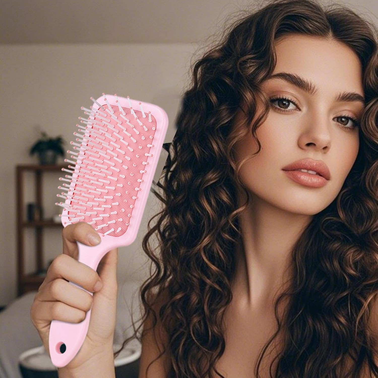 Square Hair Brush,Wet Paddle Brush - Soft Flexible Bristles, Scalp Massage, Styling Tool for Women Men Thick Thin Long Short Wet Dry Hair image number 6