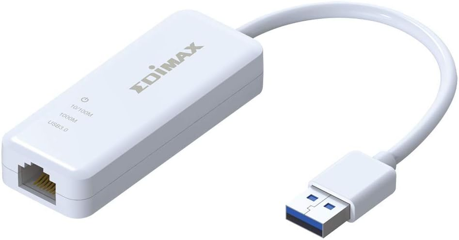 EDIMAX USB 3.0 Gigabit 1Gbps Ethernet LAN Adapter, USB to RJ45 1000Mbps Network LAN Converter for Faster Gaming and Streaming, Plug and Play, Windows, Macbook Pro/Air, EU-4306, White, One Size image number 5