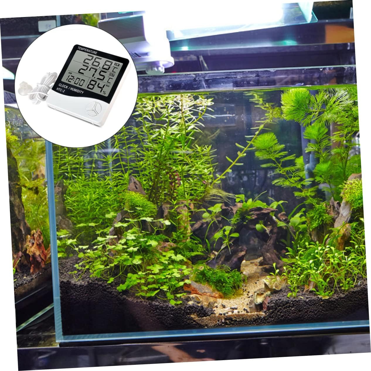 Digital Thermometer Humidity Monitor for Aquarium Fish Tank Home Use LCD Display Accurate Temperature Humidity Readings for Greenhouse Kitchen Office and Room image number 6