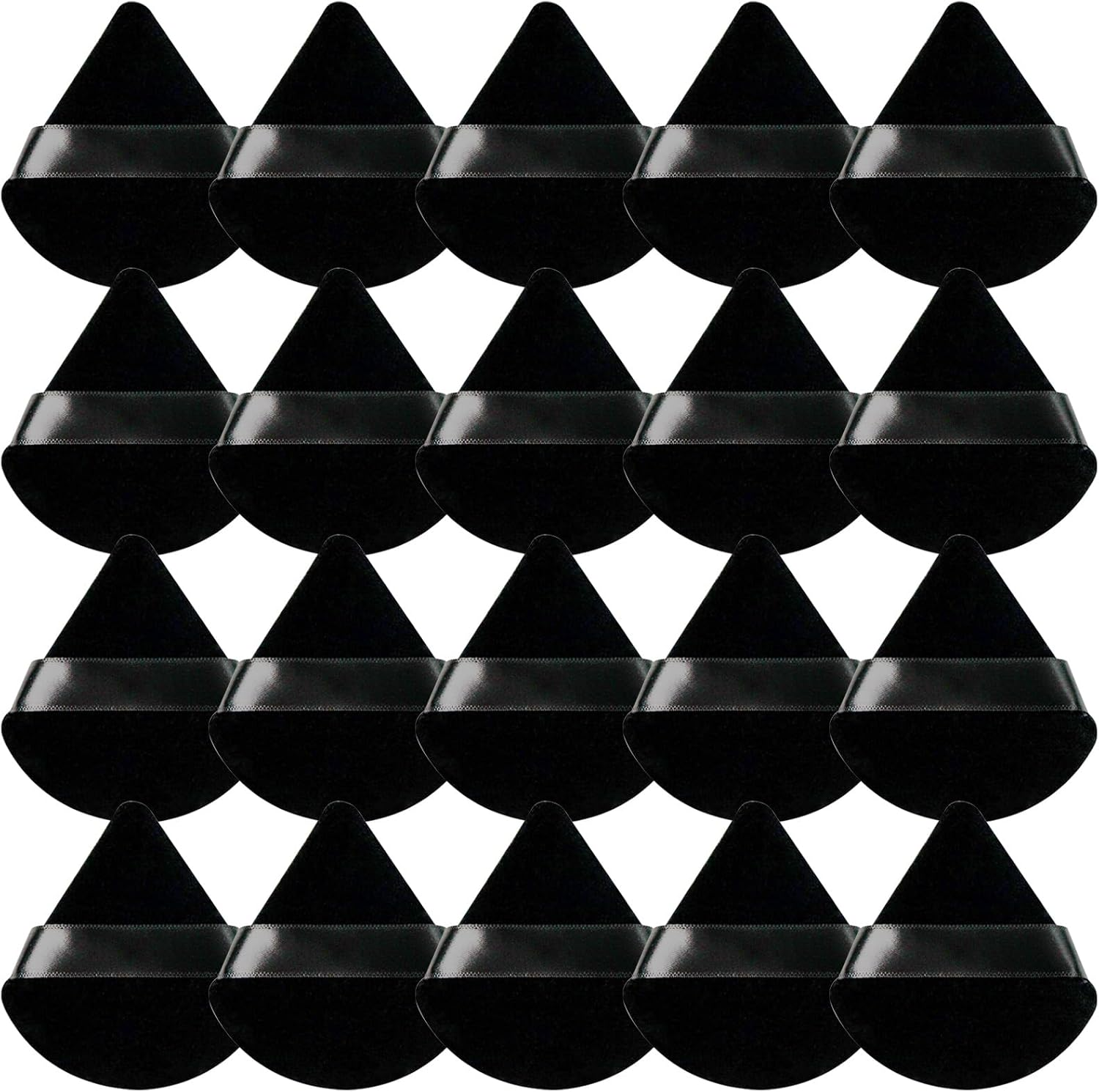 Tehttz 20Pcs Triangle Powder Puff, Makeup Sponges for Loose Powder and Body Powder Face Sponge with Strap, Face Makeup Puff Beauty Makeup Tools (Pink)
