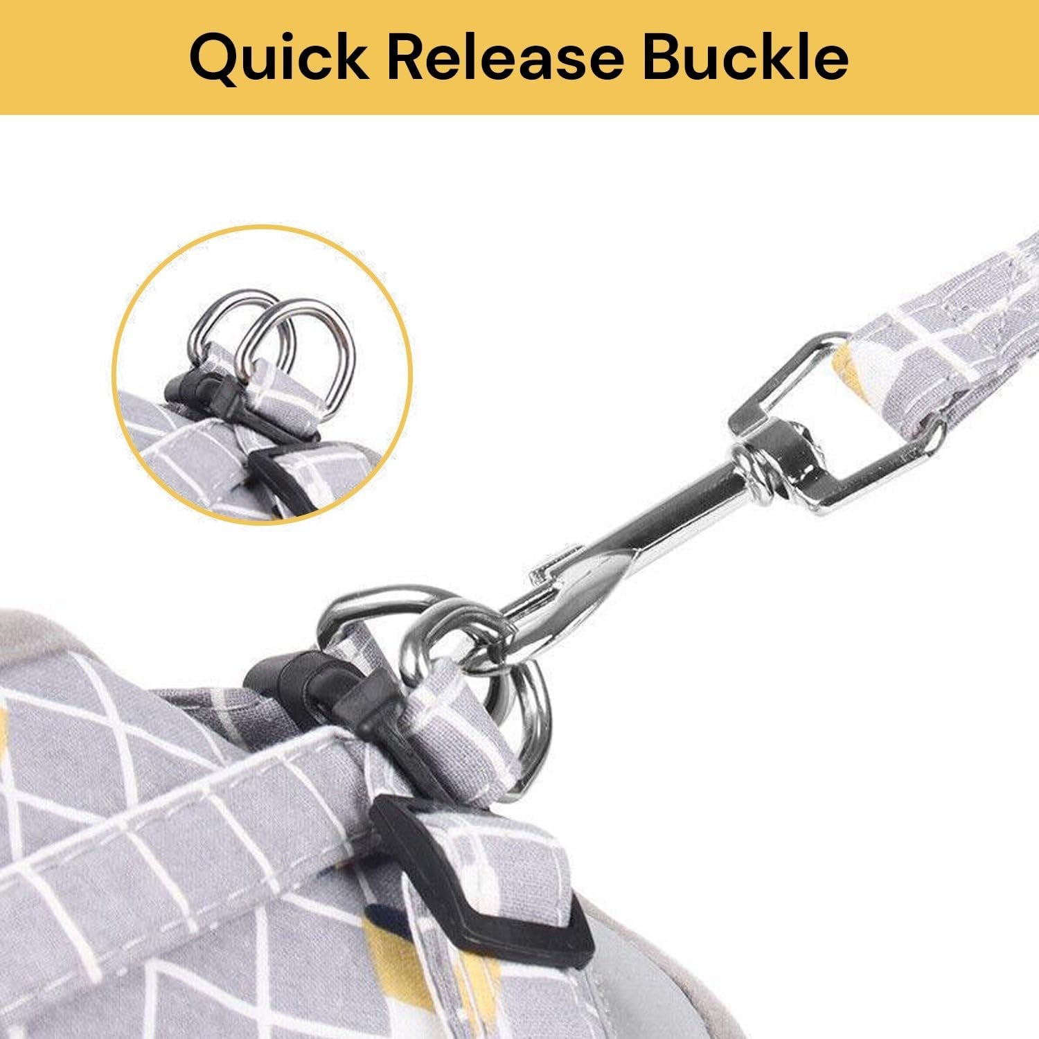 EZONEDEAL No Pull Small Dog Harness and Lead Set Adjustable Reflective Soft Padded Dog Vest Harness Jacket Easy Control Leash Breathable Pet Dogs Cats (Grey, Small) image number 6