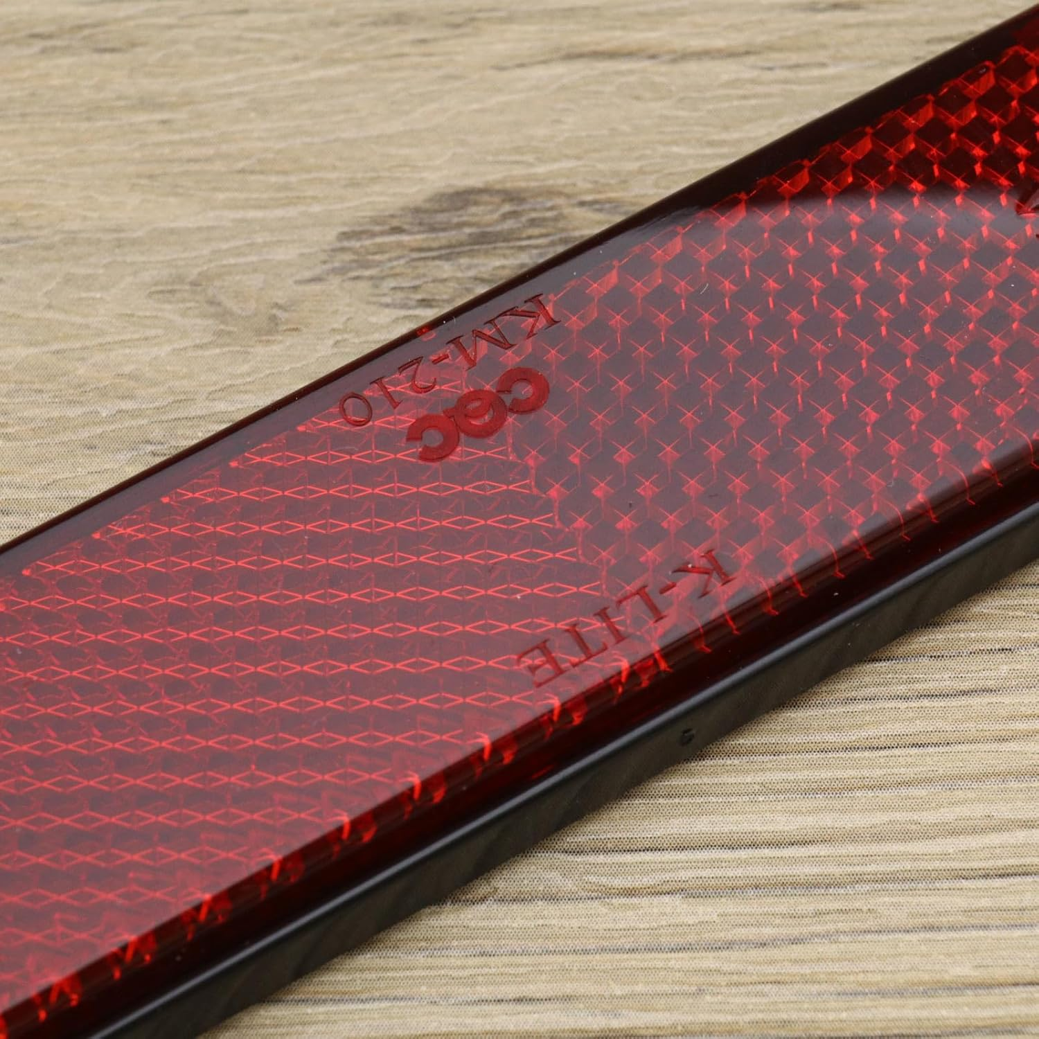 Ecsing 4PCS Motorcycle Reflectors Red Self-Adhesive Plastic Safety Warning Reflective Sticker 94Mm X 27Mm X 9Mm for Car Motorcycle Caravan Trailer Electric Scooter image number 2