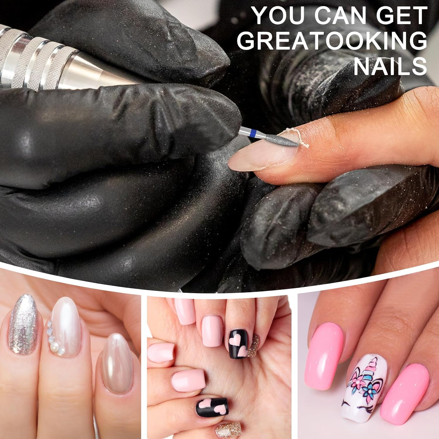 Vnjaoi Cuticle Nail Drill Bit, Nail Drill Bits Professional Diamond Bits for Nails Nail Buffer Bit Nail Trimer, under Nail Cleaner Cuticle Remover Nail Prepare, Nail Supplies for Nail Techs (Medium) - Fine image number 6