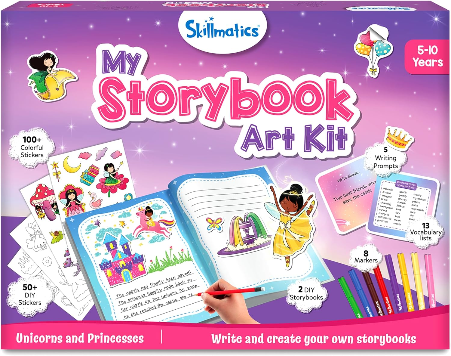 Skillmatics Storybook Art Kit - Create Fairytale Stories, DIY Craft & Writing Kit with 300+ Stickers, Scrapbooking & Journal Activity, Gifts for Kids Ages 5, 6, 7, 8, 9, 10 image number 2