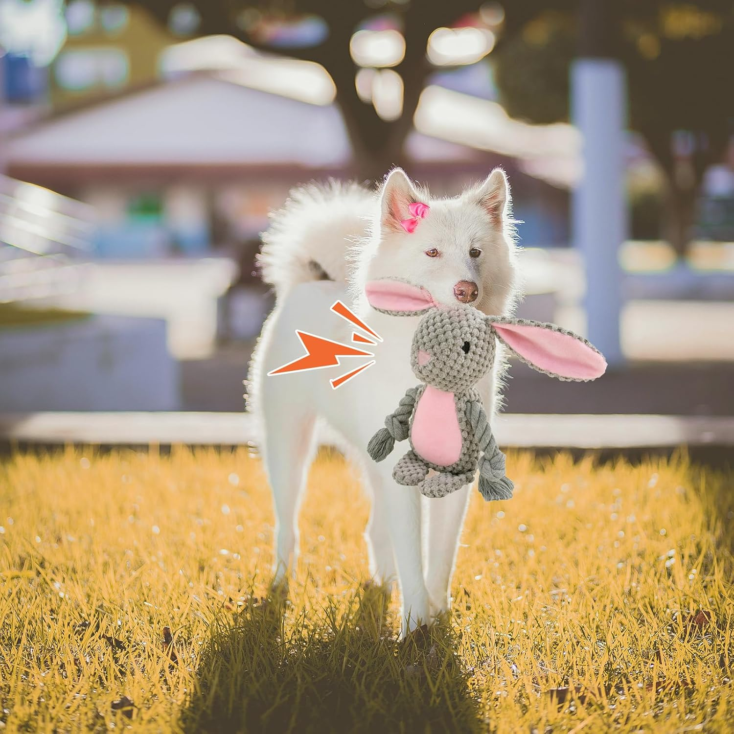 Wunive Easter Dog Toys,Easter Rabbit Bunny Egg Plush Squeaky Toys,Easter Rabbit Plush Squeaky Chew Toys for Small Dogs - Christmas A image number 2