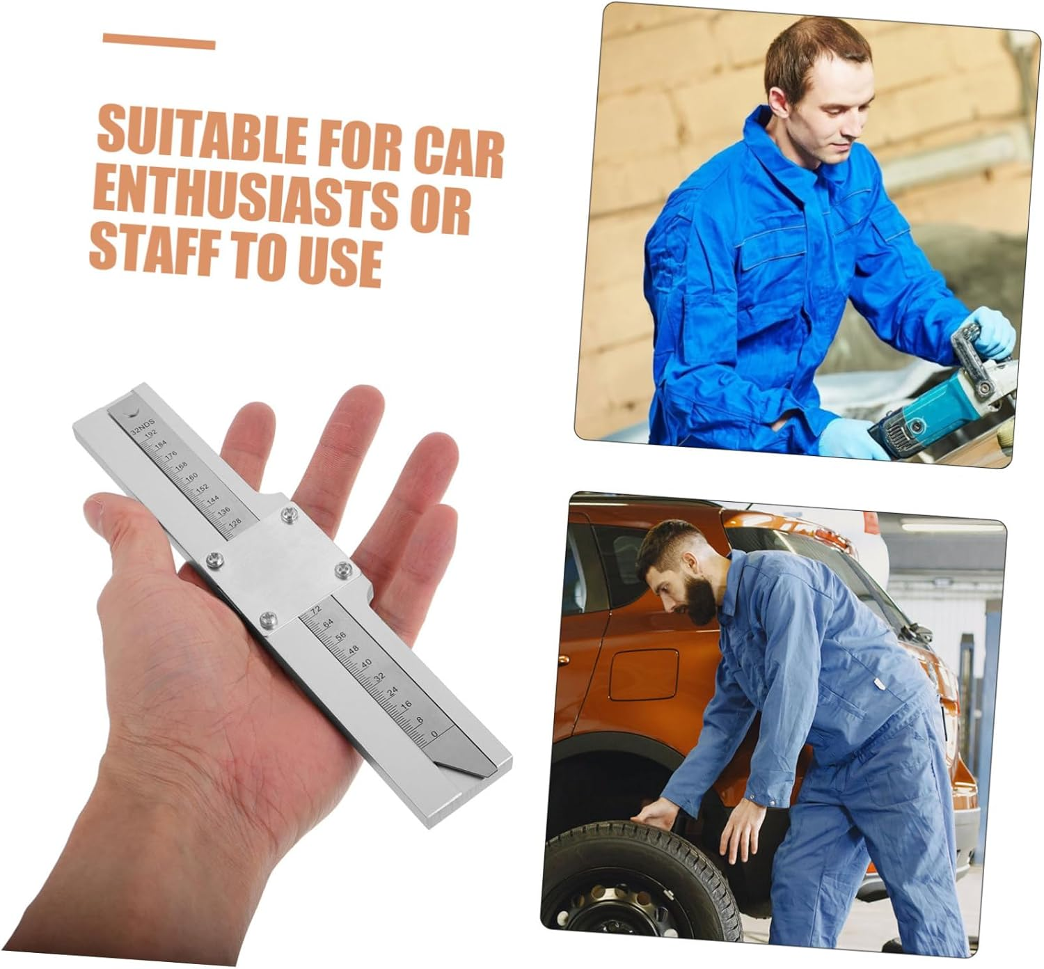 VINTORKY Auto Meter Gauge Set Tire Tread Depth Gauge Precision Measurement Tool