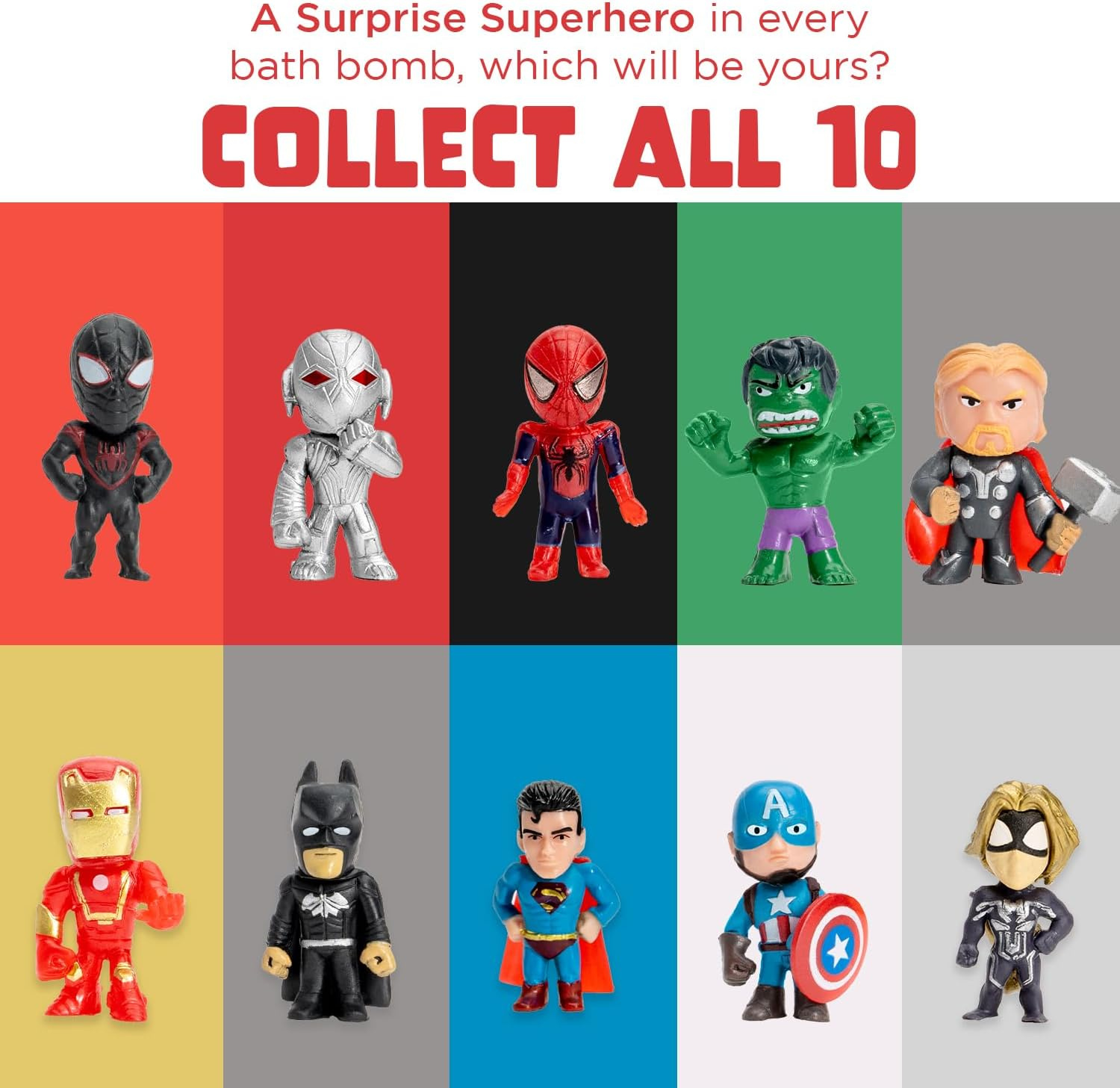 (Superhero Surprise) - Superhero BUBBLE Bath Bomb with Surprise Minifigure inside - in Gift Box - Big Blue Kids Bath Fizzy by Two Sisters Spa - for Boys and Girls - Homemade by Moms in the USA image number 5