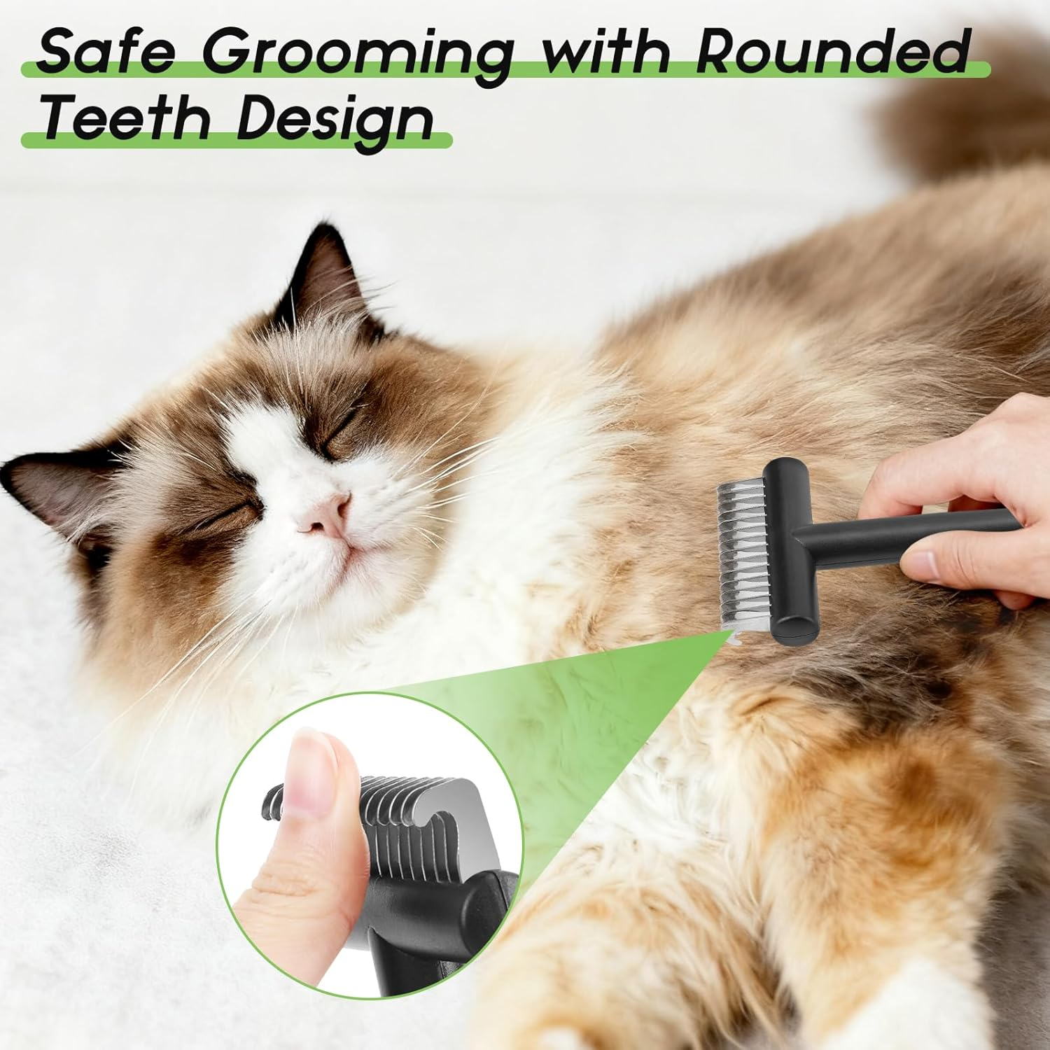 Euqvunn Dematting Comb, Dog Brush Undercoat Detangles and Cuts Effortlessly Tangles, Undercoat Brush Cat and Longhaired Cats, Dogs, Rabbits and Small Pets image number 5