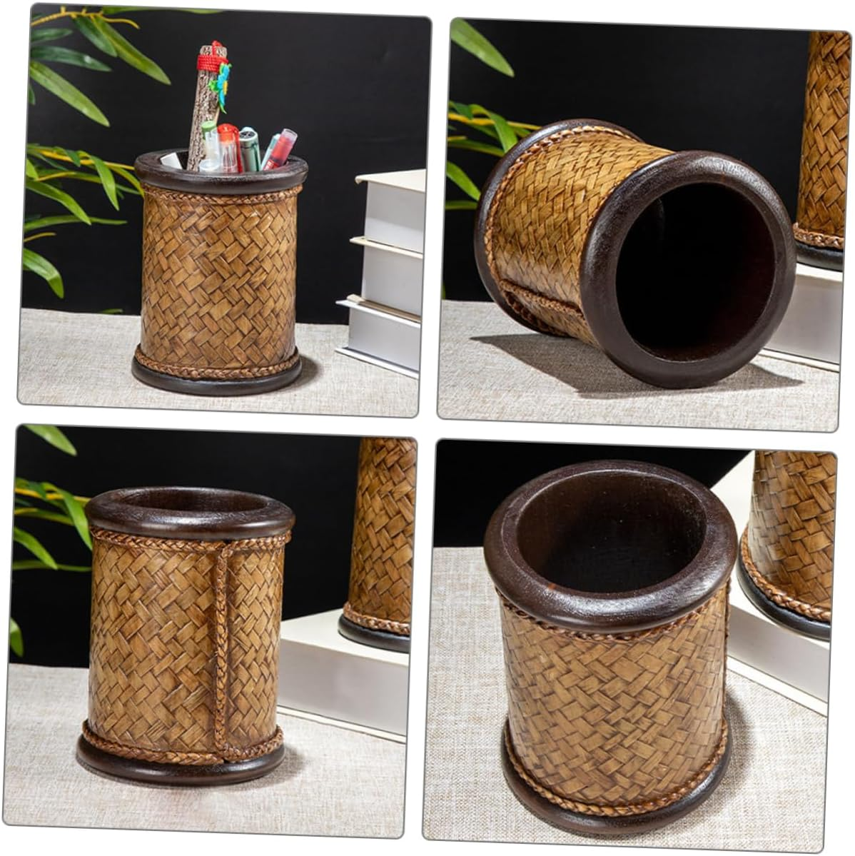 NUOBESTY Wood Pen Holder Vintage Desk Organiser Classroom Storage Office Accessory image number 5