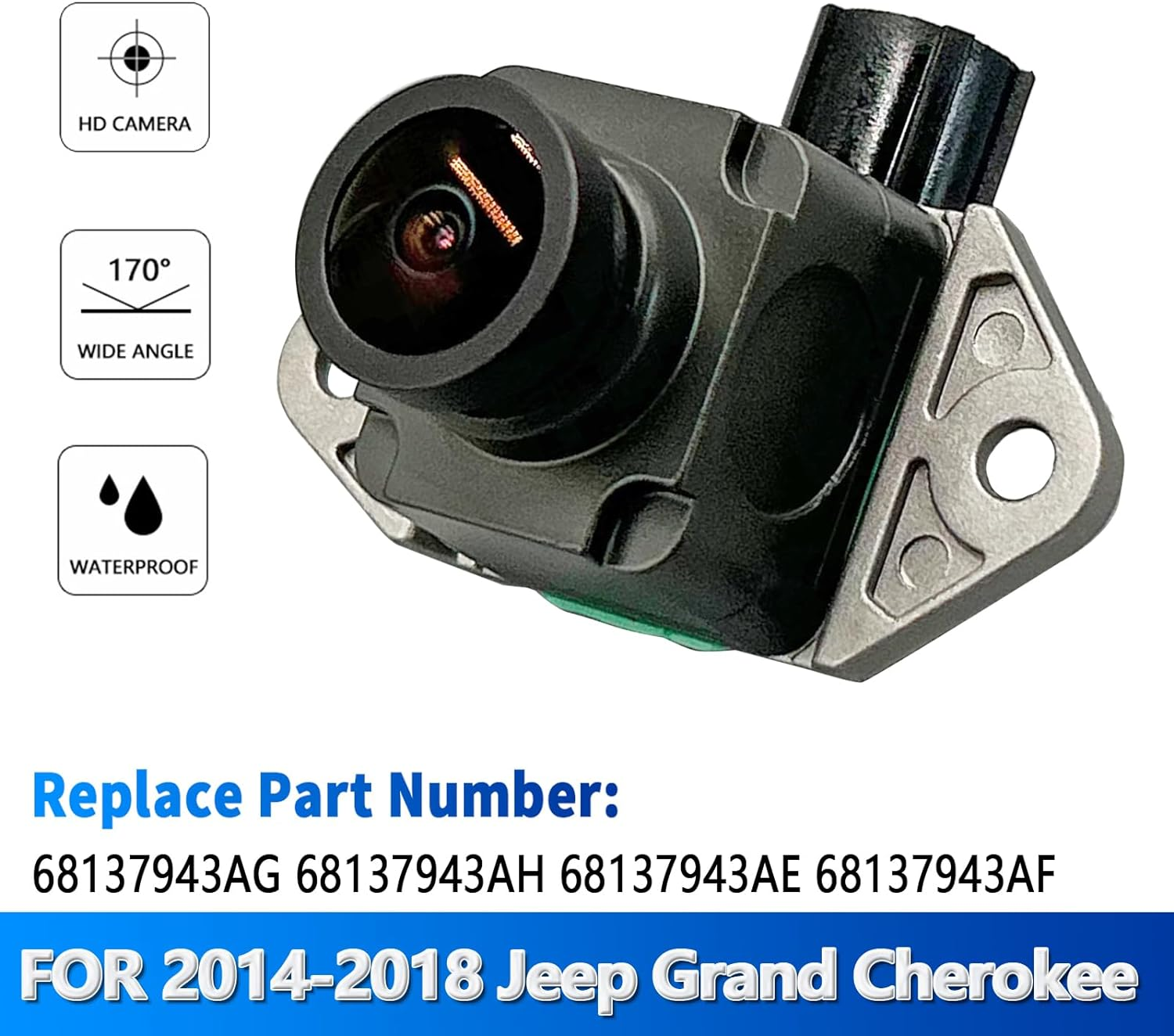 Rear View Back up Camera Compatible with Jeep Grand Cherokee 2014-2018 Reverse Park Assist Camera Replaces 68137943AH 68137943AE 68137943AF 68137943AD image number 2