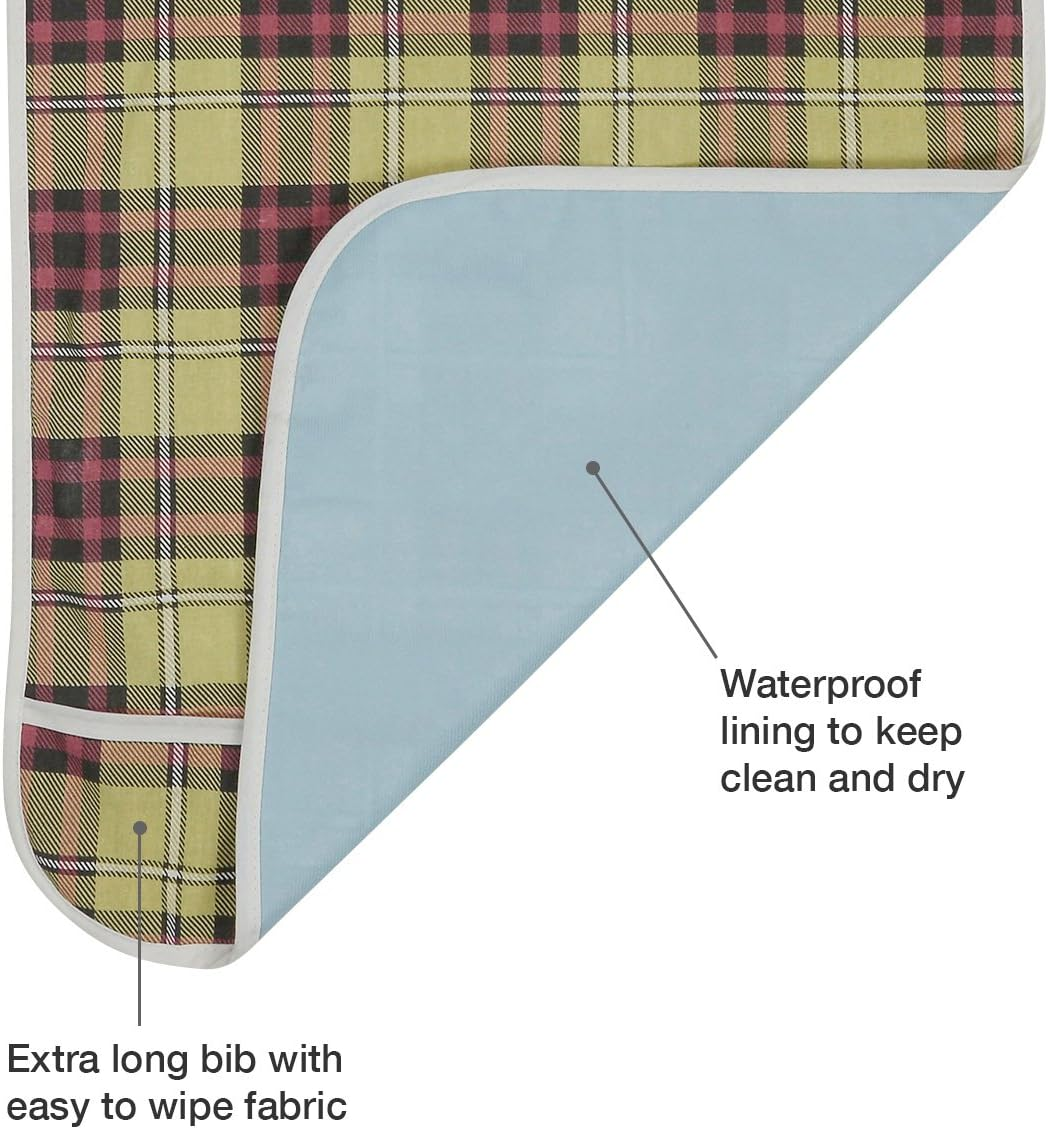 Modaliv 3-Pack Adult Bibs &ndash; Waterproof, Reusable Eating Aprons with Crumb Catcher, Machine Washable Clothing Protectors for Seniors, Elderly & Special Needs image number 3