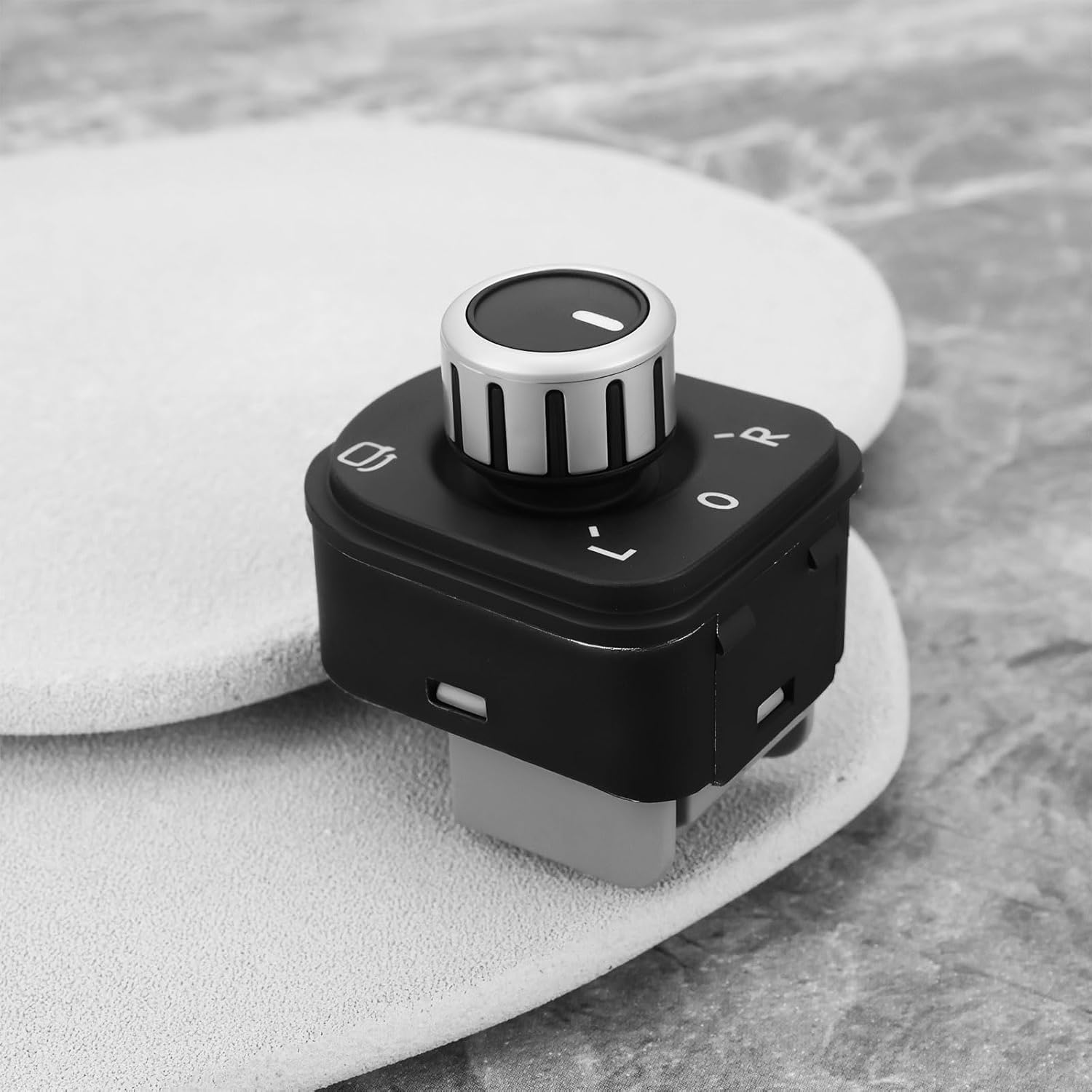 YINETTECH Side Mirror Adjustment Knob Left Rearview Mirror Switch Replacement Part 5K0959565 5ND959565A Compatible with Volkswagen image number 2