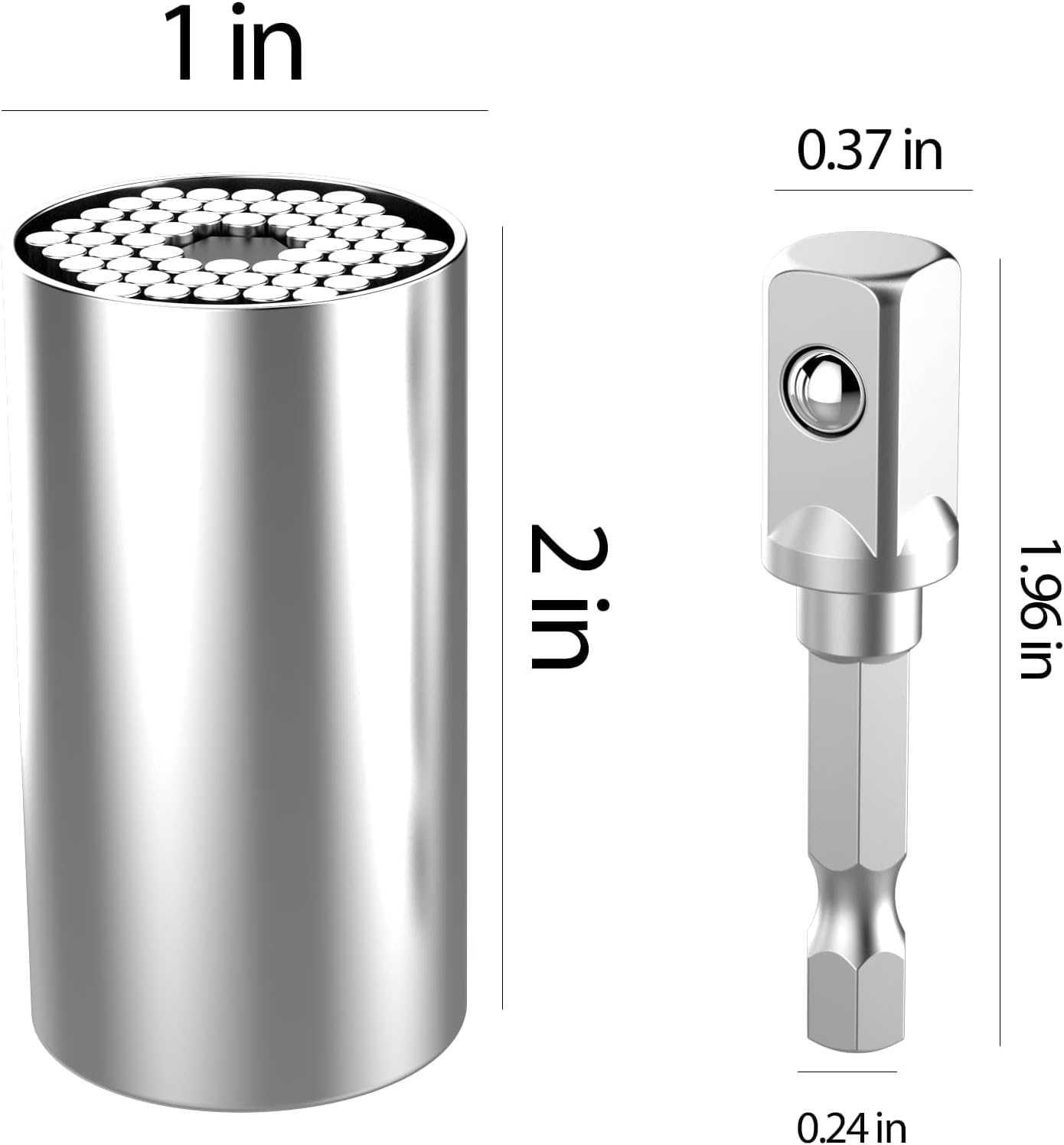 Universal Socket Wrench Set with Power Drill Adapter Fits Most Nuts & Bolts,1/4'' - 3/4'' (7-19Mm) Super Universal Socket Tool Kit Gifts for Men Husband Dad Father DIY Handyman image number 4
