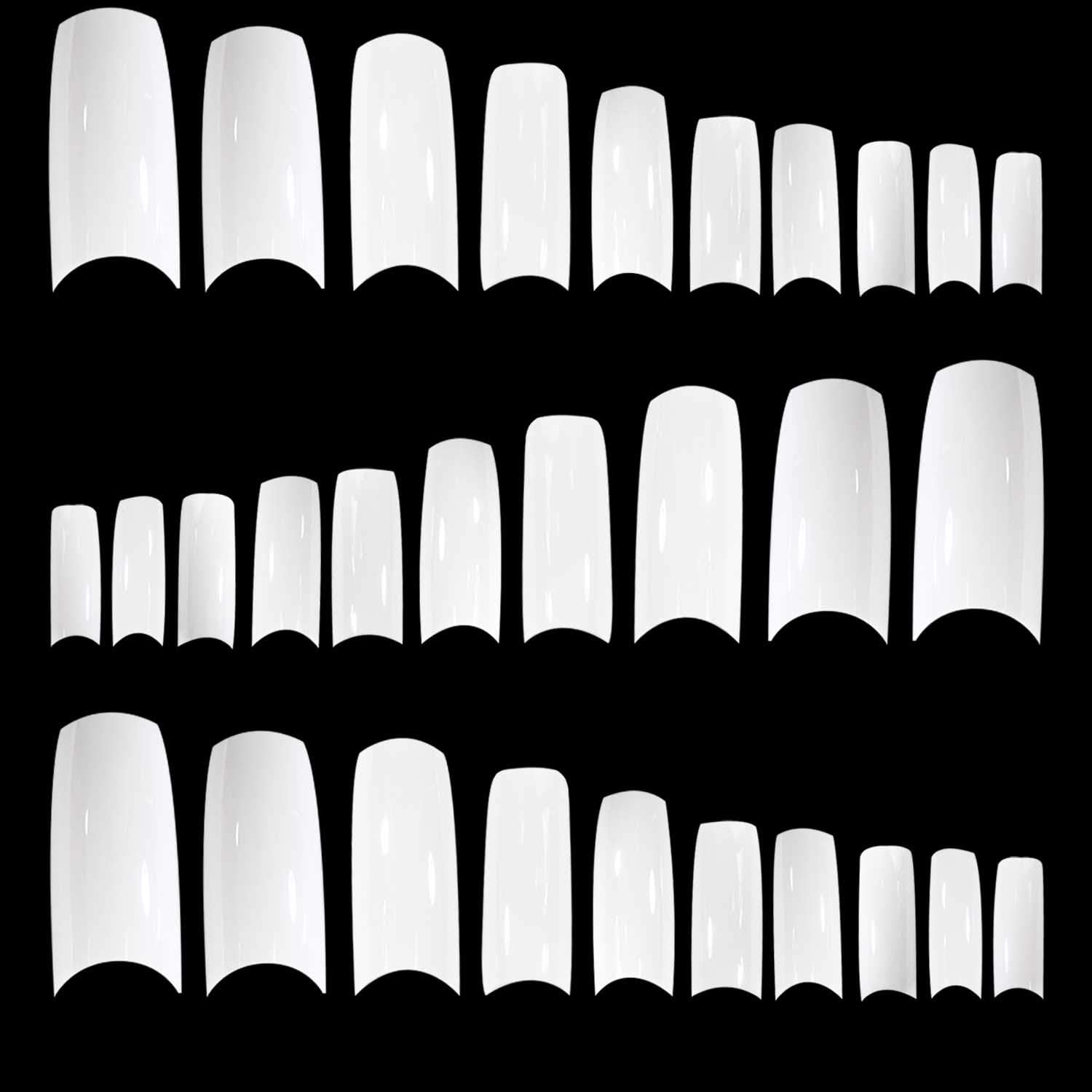 TRIXES 500 White French False Acrylic Nail Art Tips Gel Makeup image number 2