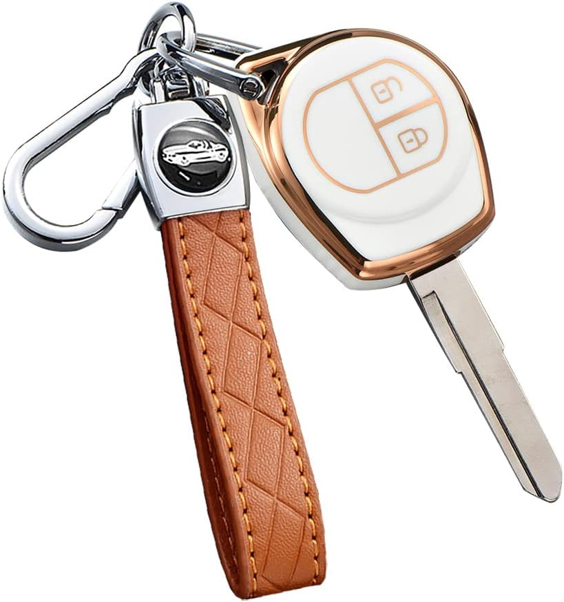 Ontto TPU Car Key Fob Cover Fit for Suzuki Amagatarai Shangyue SX4 Swift Liana Alto Igins Esteem Baleno GR Key Case Key Bag Shell Keyring Key Holder Keychain Accessories