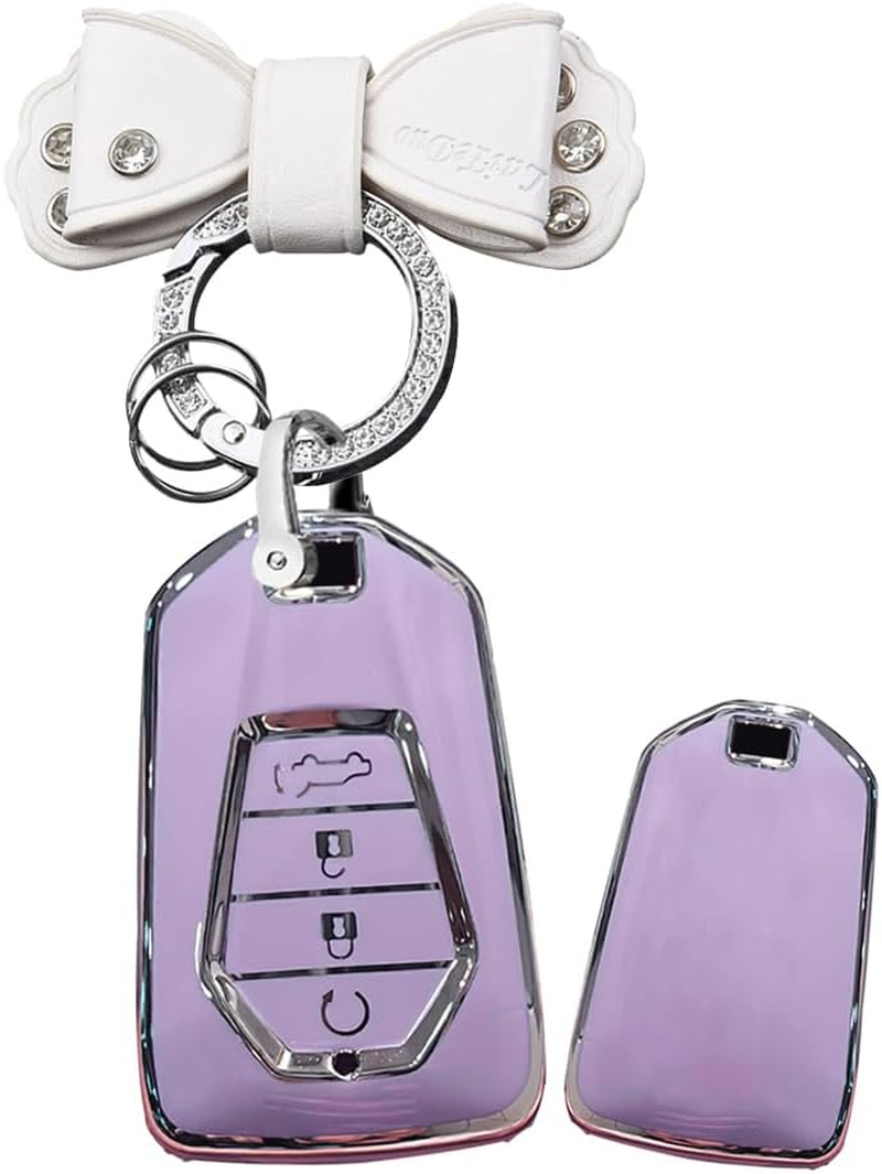 HIBEYO 4 Button Key Fob Cover for Isuzu New MU-X X Series DMAX D-Max X-Terrain Pickup 2020 2021 2022 2023 Accessories