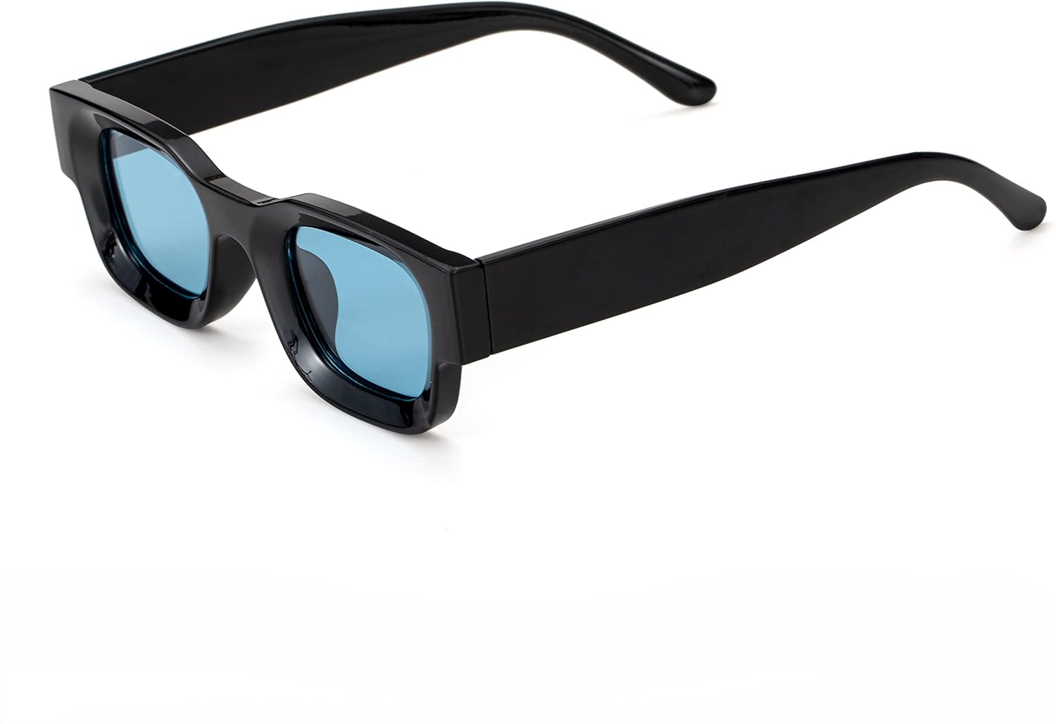 Teumire Retro Rectangle Polarized Sunglasses for Small Face Women Men Chunky Square Thick Frame Glasses UV400 Protection