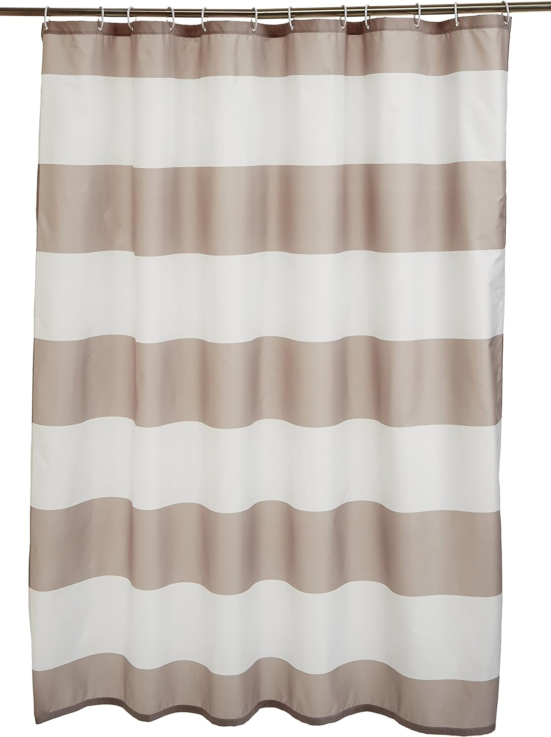 Amazon Basics Fabric Shower Curtain with Grommets and Hooks, 183 X 183 Cm, Blue Ombre Chevron