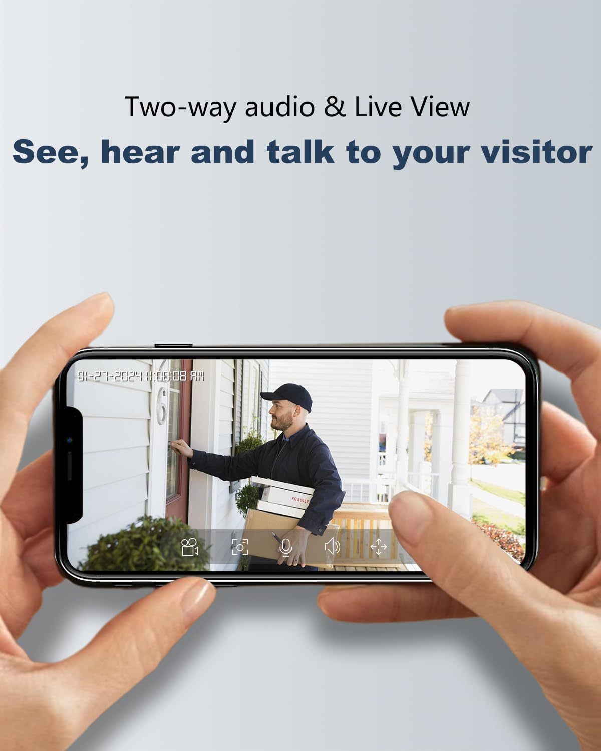 Video Doorbell Camera Wireless with Chime, UCOCARE 2K/4MP Wifi Camera Doorbell with Motion Detection, Night Vision, 2-Way Talk, Voice Changer/Message, AI Motion Detection, Support Tf/Cloud Storage image number 2