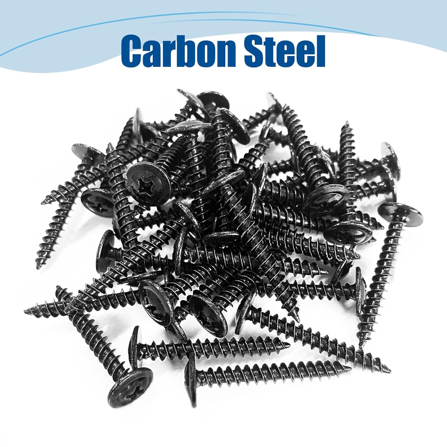 #8&times;1&Prime; Wood Screw 250Pcs, Black Carbon Steel Standard Thread Screws, Truss Head Phillips Fast Self Tapping Screws image number 3